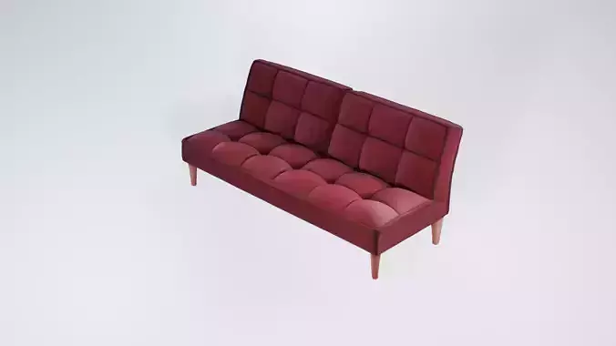 Low Poly Upholstered Sofa - Modern Padded Couch