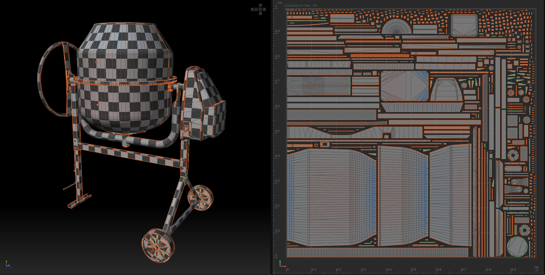 Portable Concrete Mixer PBR Low-poly 3D model_13