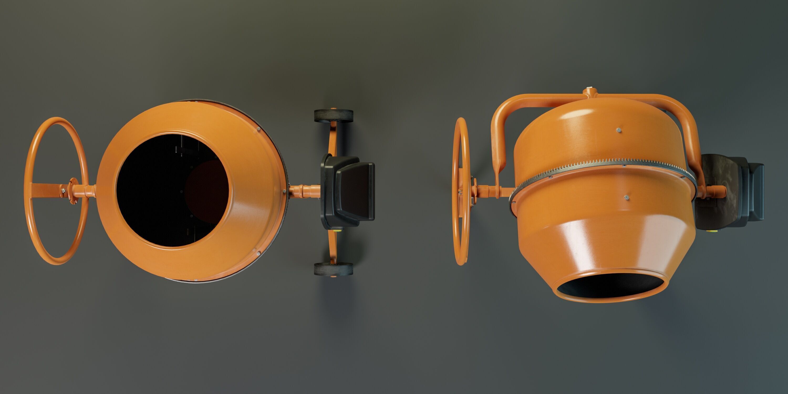 Portable Concrete Mixer PBR Low-poly 3D model_4