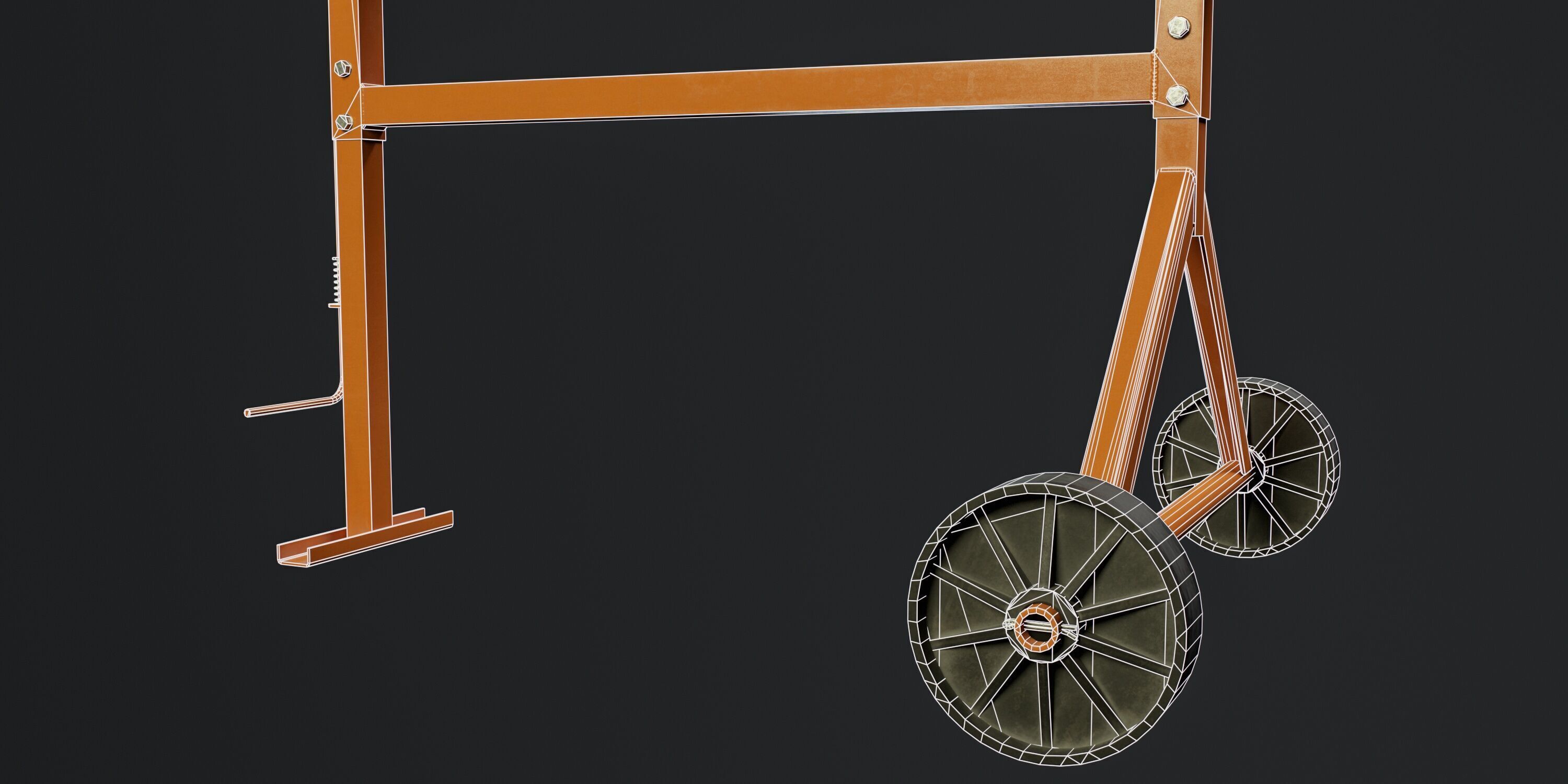 Portable Concrete Mixer PBR Low-poly 3D model_10