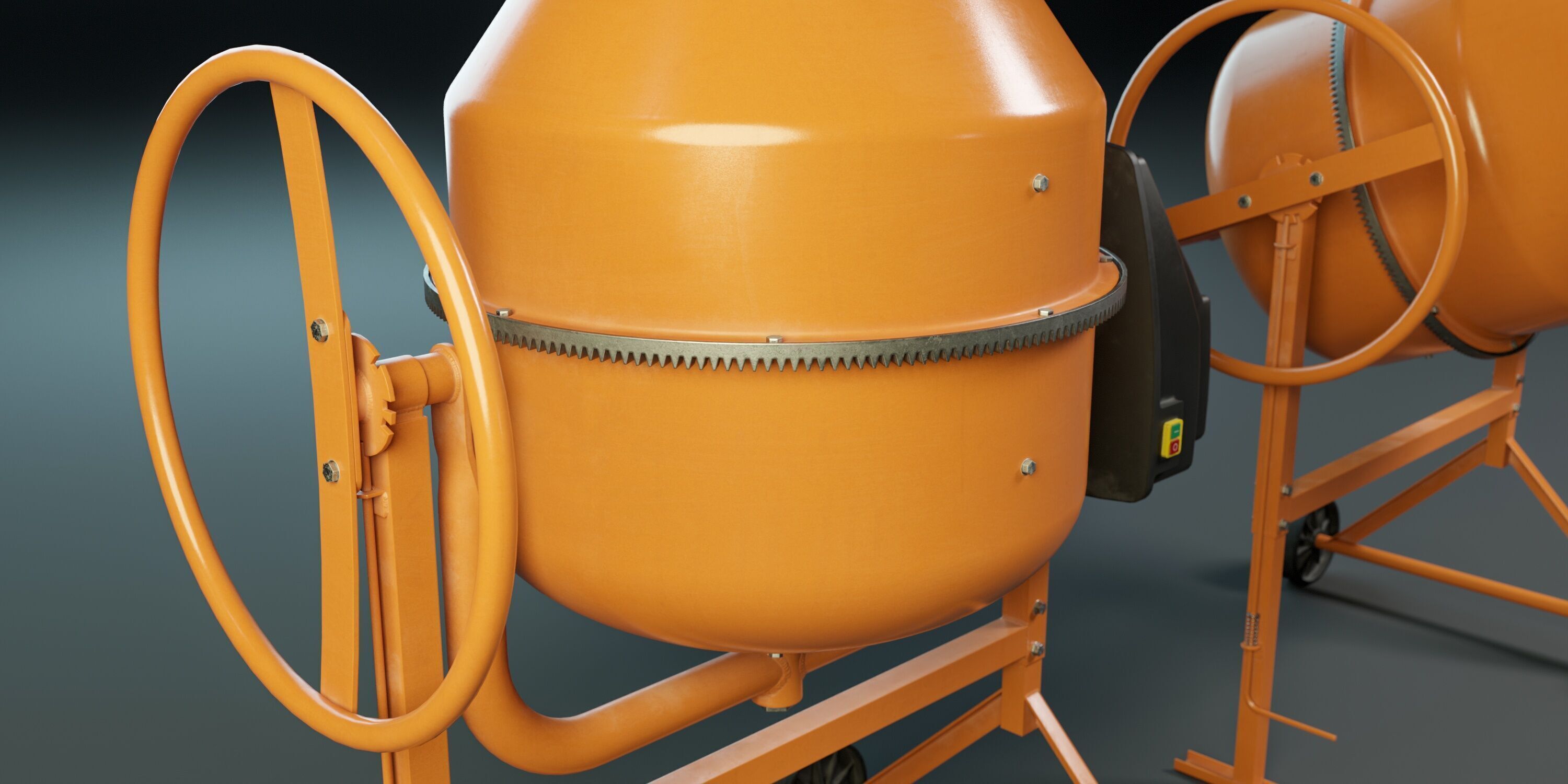 Portable Concrete Mixer PBR Low-poly 3D model_5
