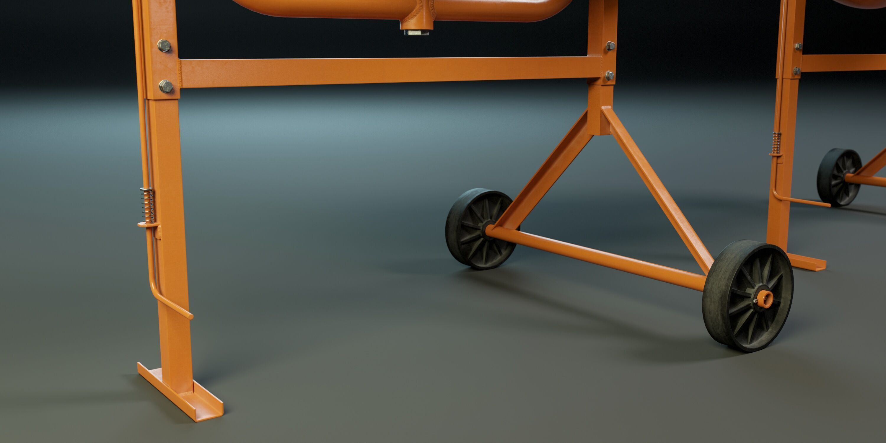 Portable Concrete Mixer PBR Low-poly 3D model_6