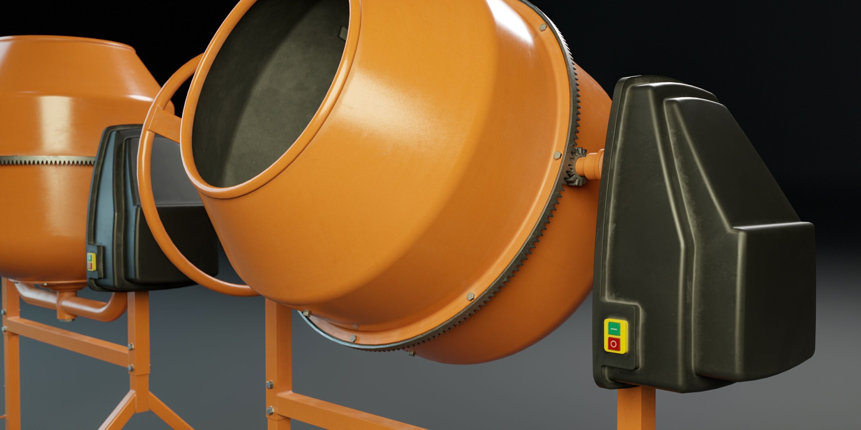 Portable Concrete Mixer PBR Low-poly 3D model_8