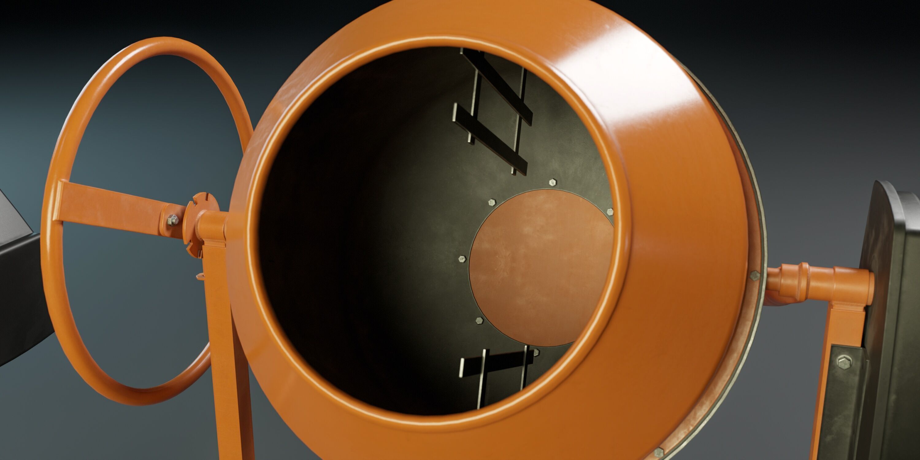 Portable Concrete Mixer PBR Low-poly 3D model_9