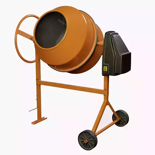 Portable Concrete Mixer PBR Low-poly 3D model