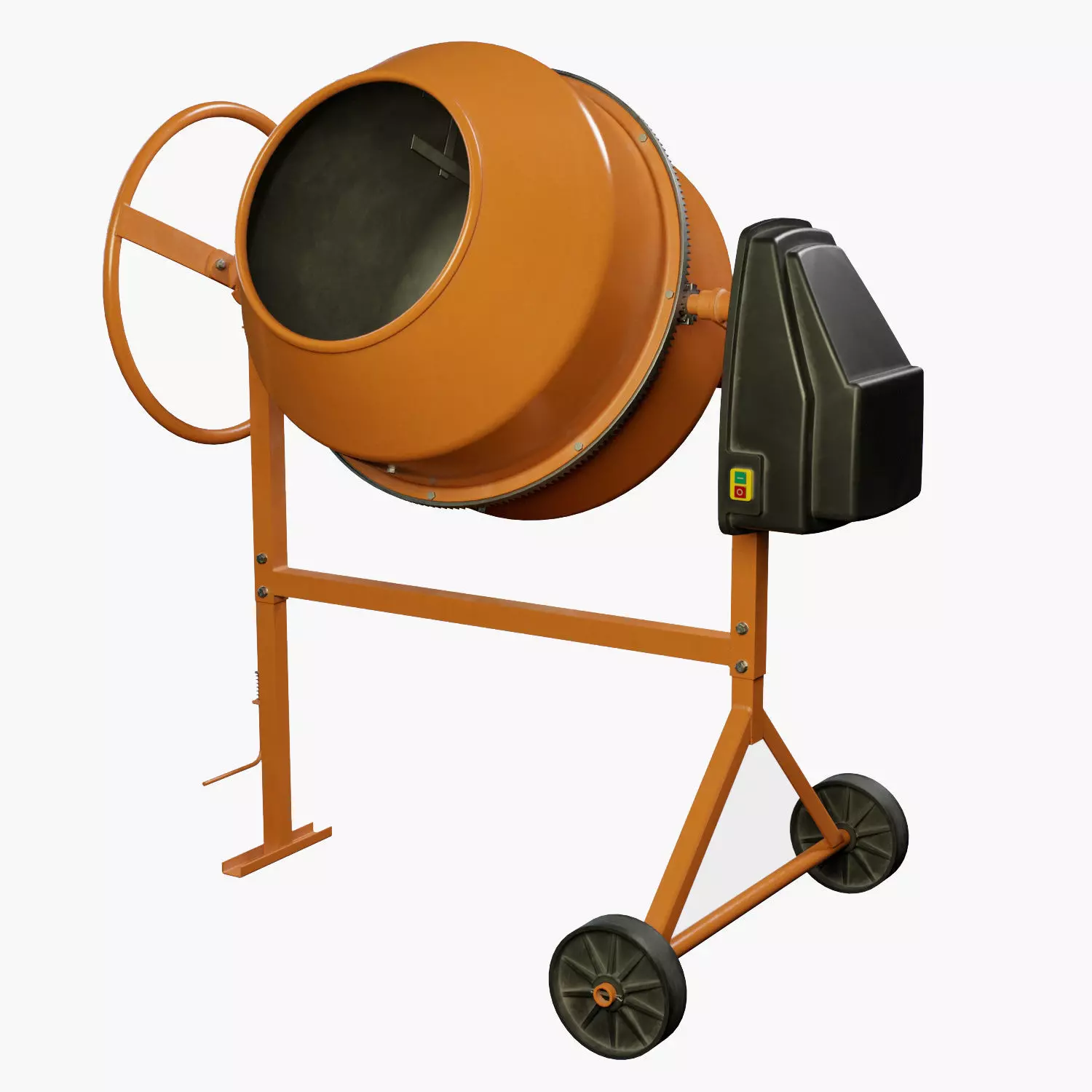 Portable Concrete Mixer PBR Low-poly 3D model_0