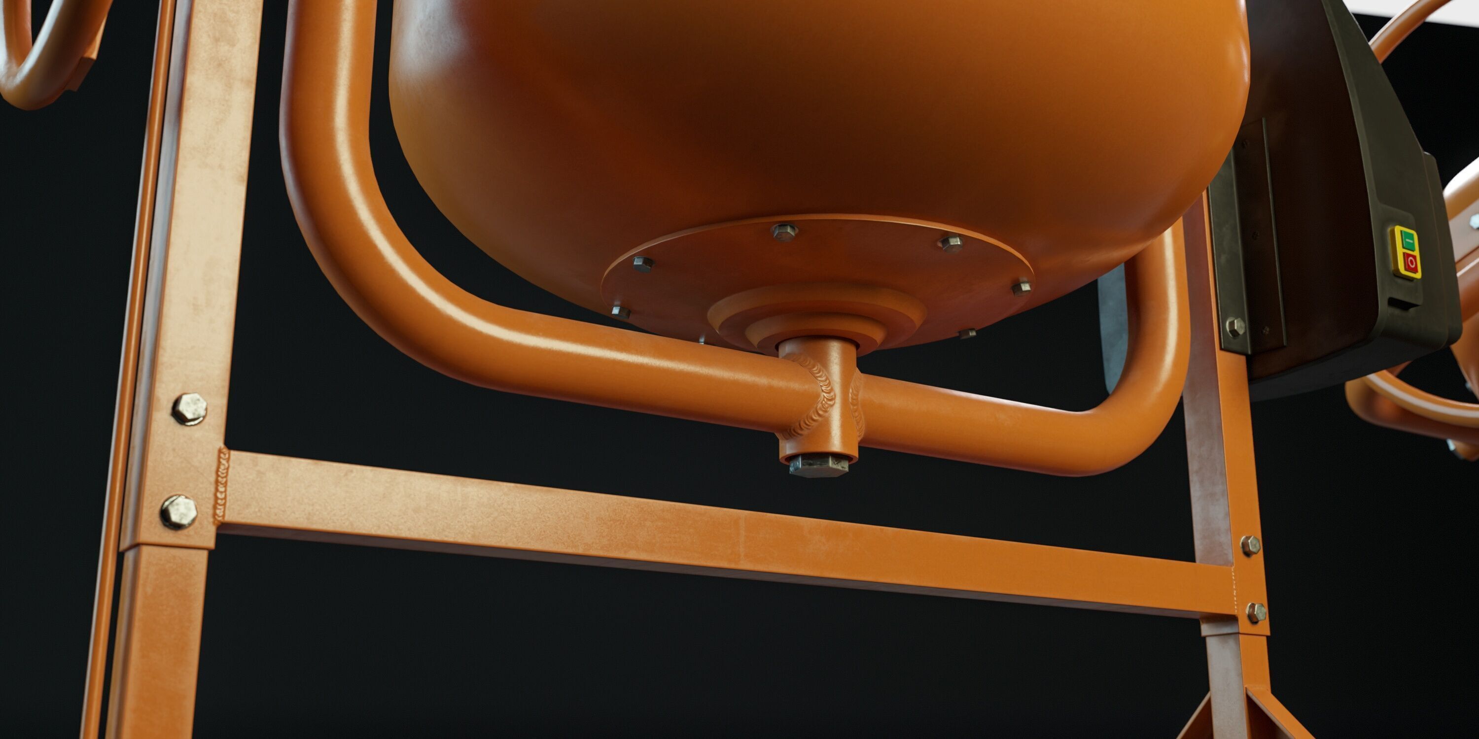 Portable Concrete Mixer PBR Low-poly 3D model_7