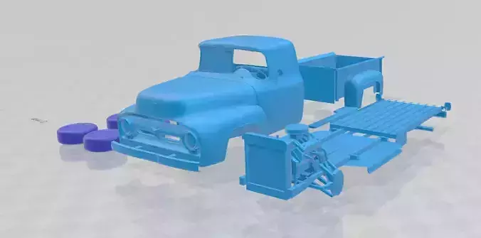 1956 F100 Pickup Truck - Separate Parts 3D Model