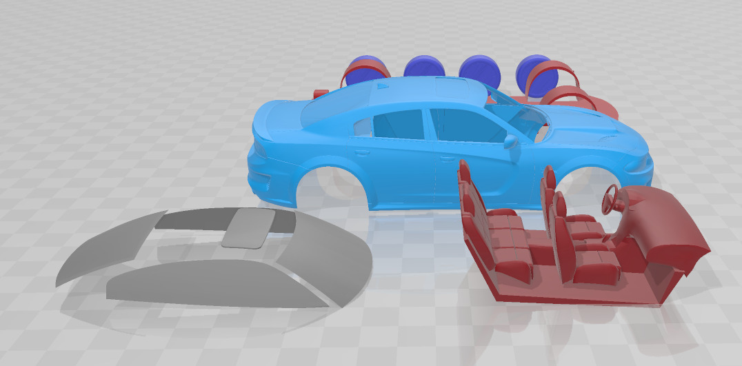 Dodge Charger SRT Hellcat Widebody 2020 - Separate Parts STL 3D print model_5