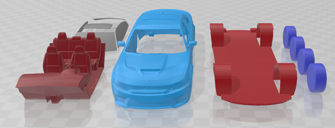 Dodge Charger SRT Hellcat Widebody 2020 - Separate Parts STL 3D print model_8