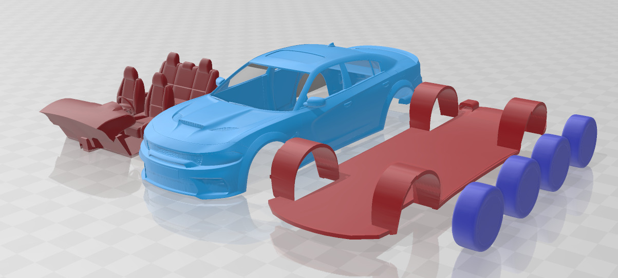 Dodge Charger SRT Hellcat Widebody 2020 - Separate Parts STL 3D print model_1