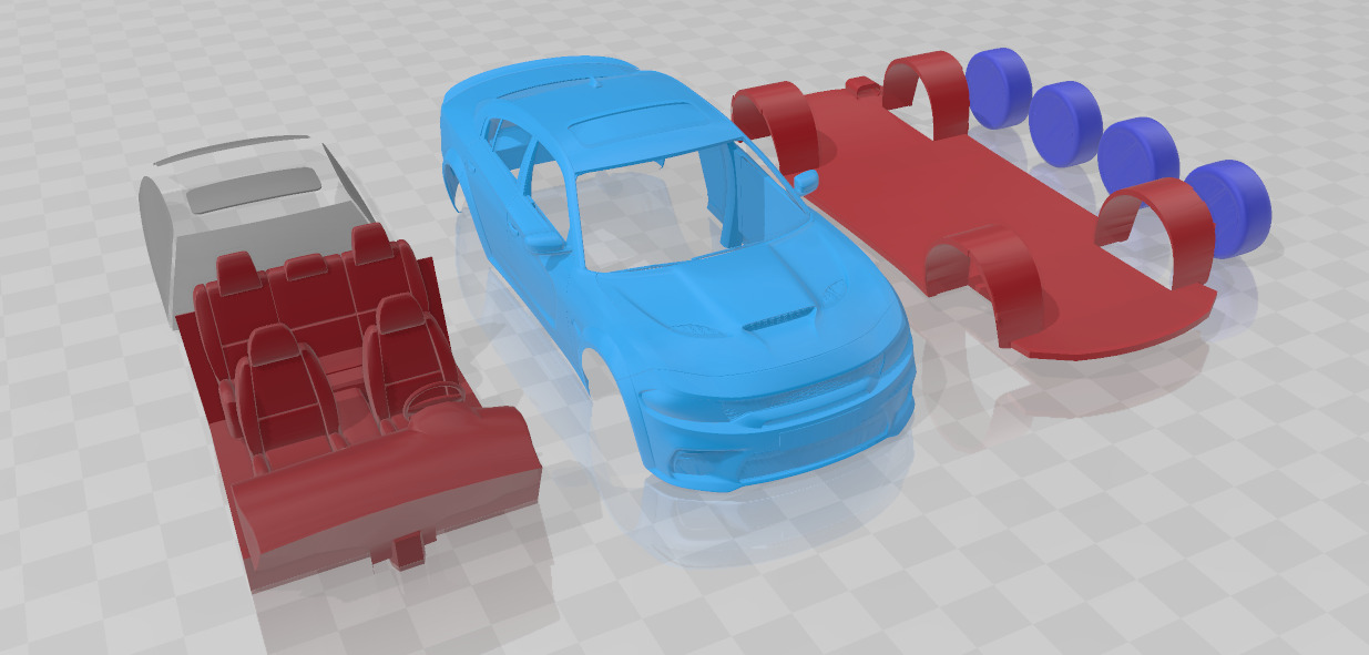 Dodge Charger SRT Hellcat Widebody 2020 - Separate Parts STL 3D print model_7
