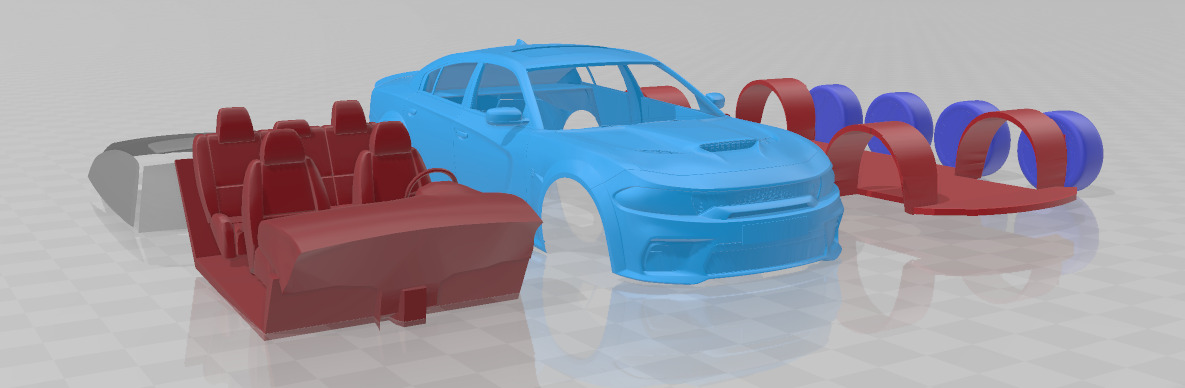 Dodge Charger SRT Hellcat Widebody 2020 - Separate Parts STL 3D print model_6