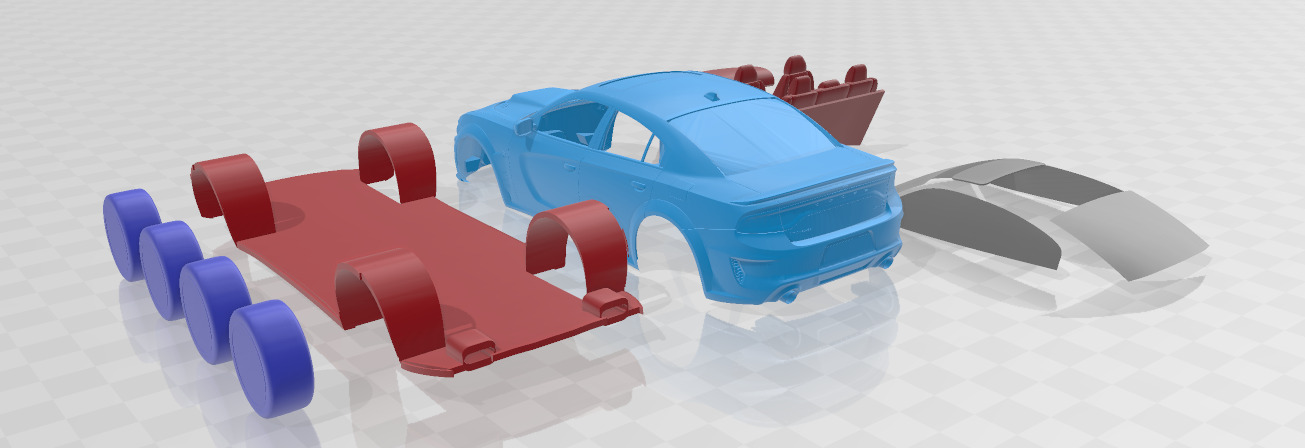 Dodge Charger SRT Hellcat Widebody 2020 - Separate Parts STL 3D print model_3
