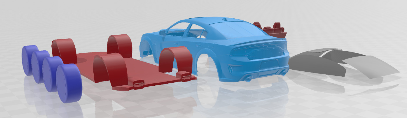 Dodge Charger SRT Hellcat Widebody 2020 - Separate Parts STL 3D print model_2