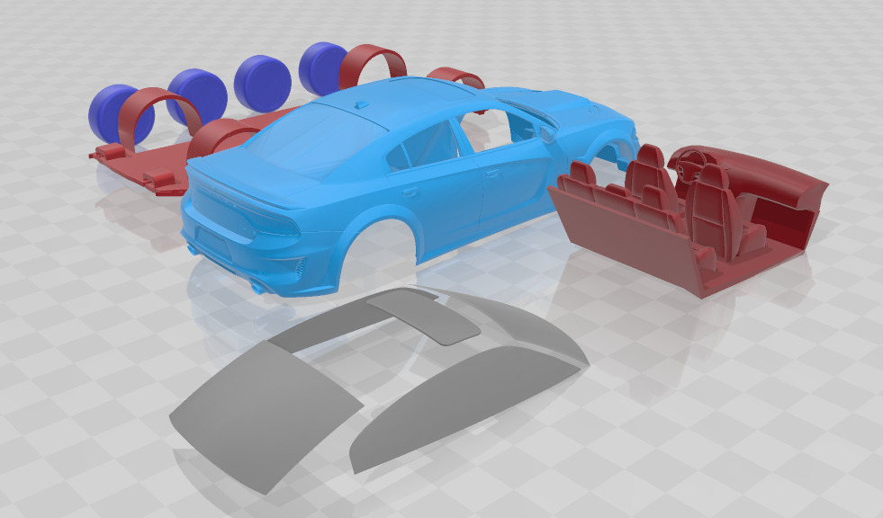 Dodge Charger SRT Hellcat Widebody 2020 - Separate Parts STL 3D print model_4