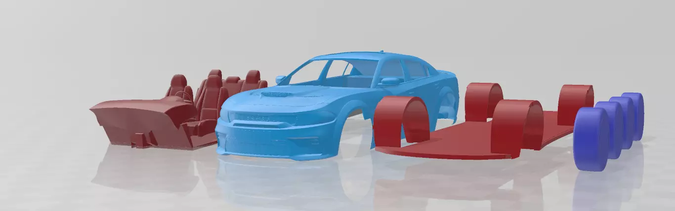 Dodge Charger SRT Hellcat Widebody 2020 - Separate Parts STL 3D print model_0
