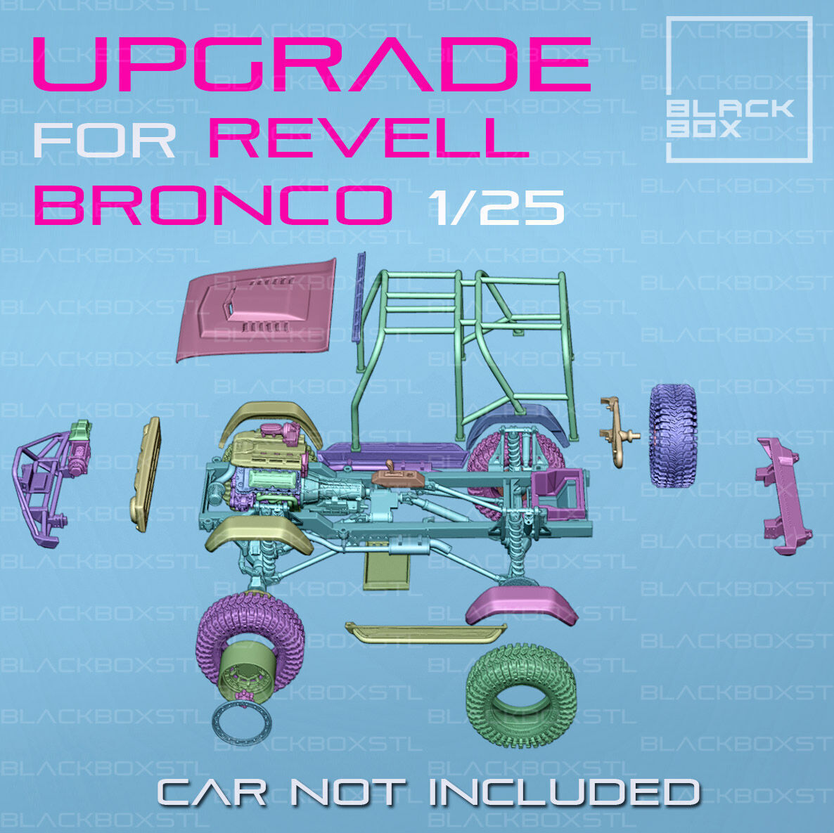 UPGRADE SET for BRONCO REVELL modelkit 1-25th scale 3D print model_5