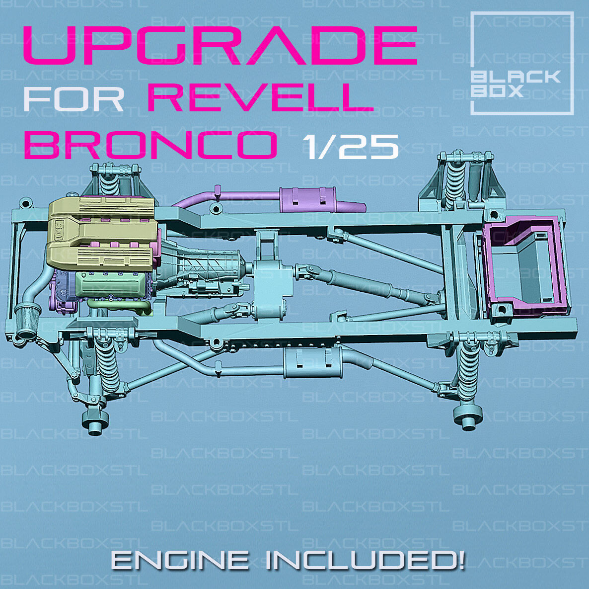 UPGRADE SET for BRONCO REVELL modelkit 1-25th scale 3D print model_6