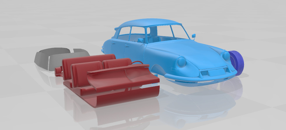 1955 Citroen DS 19 Vintage Elegance - Separate Parts Model 3D print model_7
