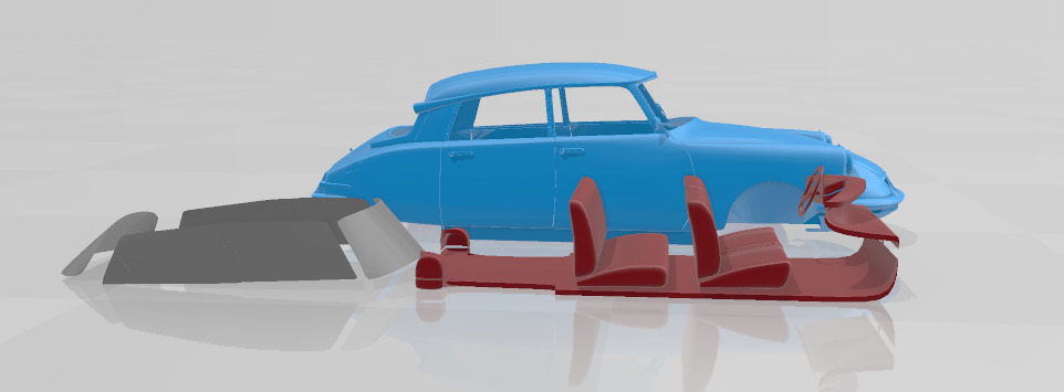 1955 Citroen DS 19 Vintage Elegance - Separate Parts Model 3D print model_6
