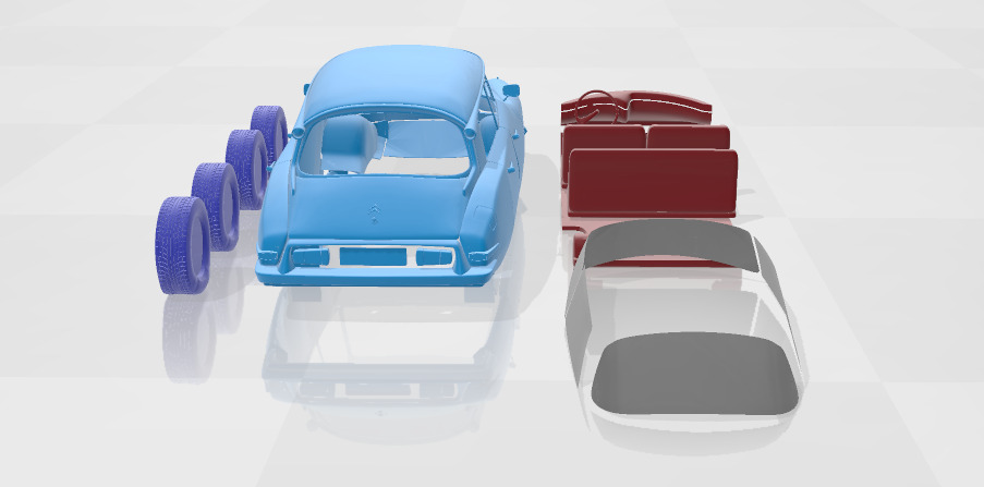 1955 Citroen DS 19 Vintage Elegance - Separate Parts Model 3D print model_4