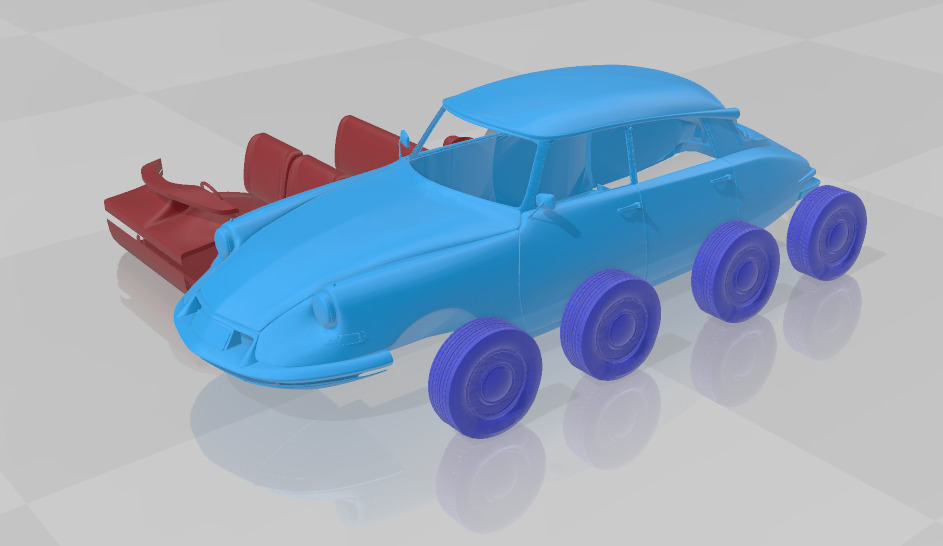 1955 Citroen DS 19 Vintage Elegance - Separate Parts Model 3D print model_1
