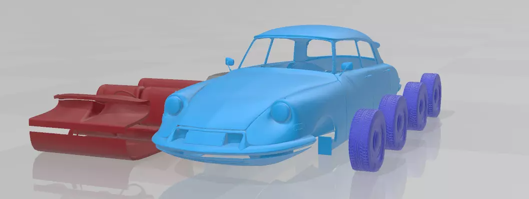 1955 Citroen DS 19 Vintage Elegance - Separate Parts Model 3D print model_0