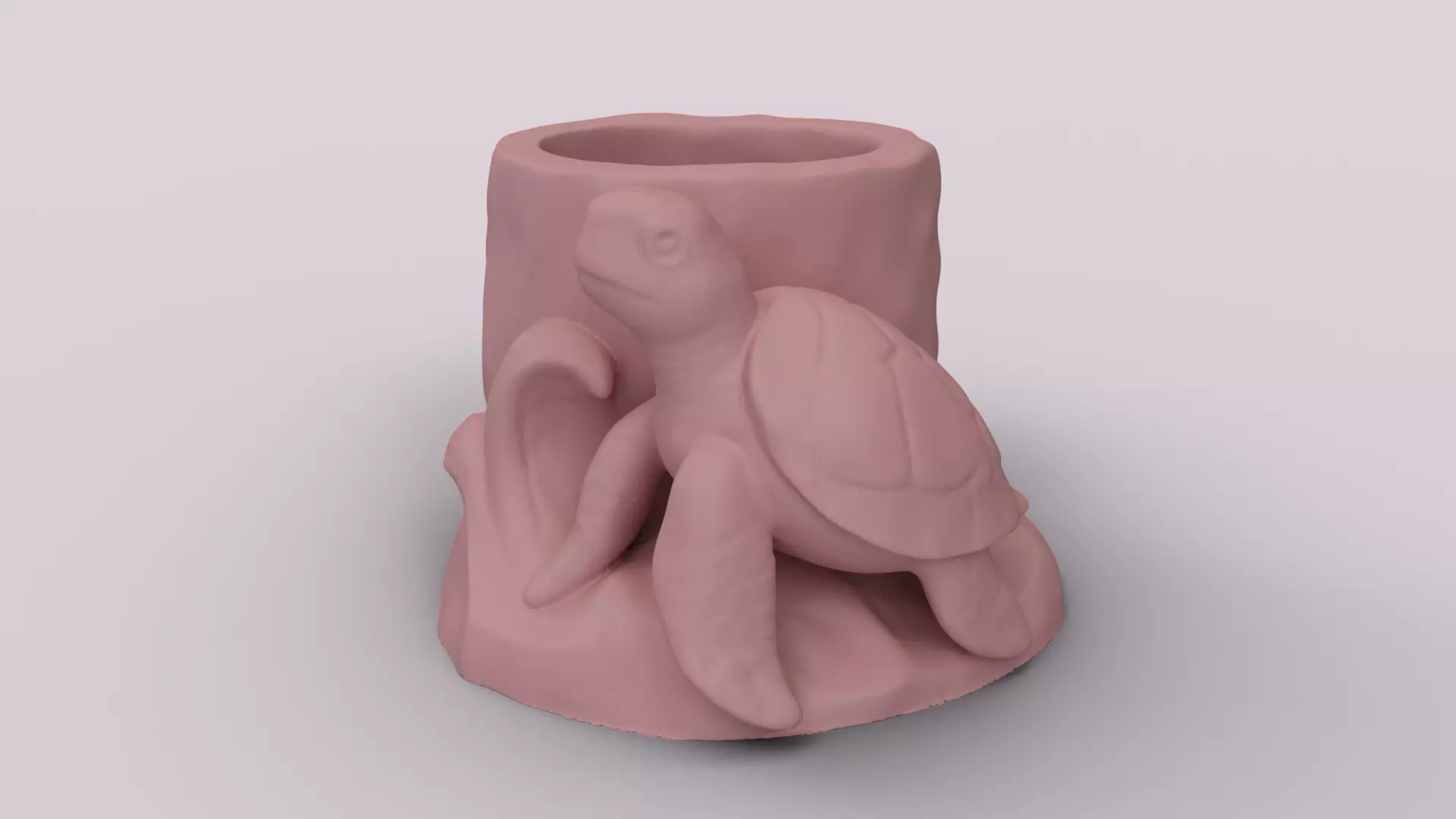 Sea Turtle Desk Pot - Ocean Friend Organizer 3D print model