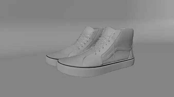 Vans Sk8 Hi 3D Model Realistic Skate Shoe