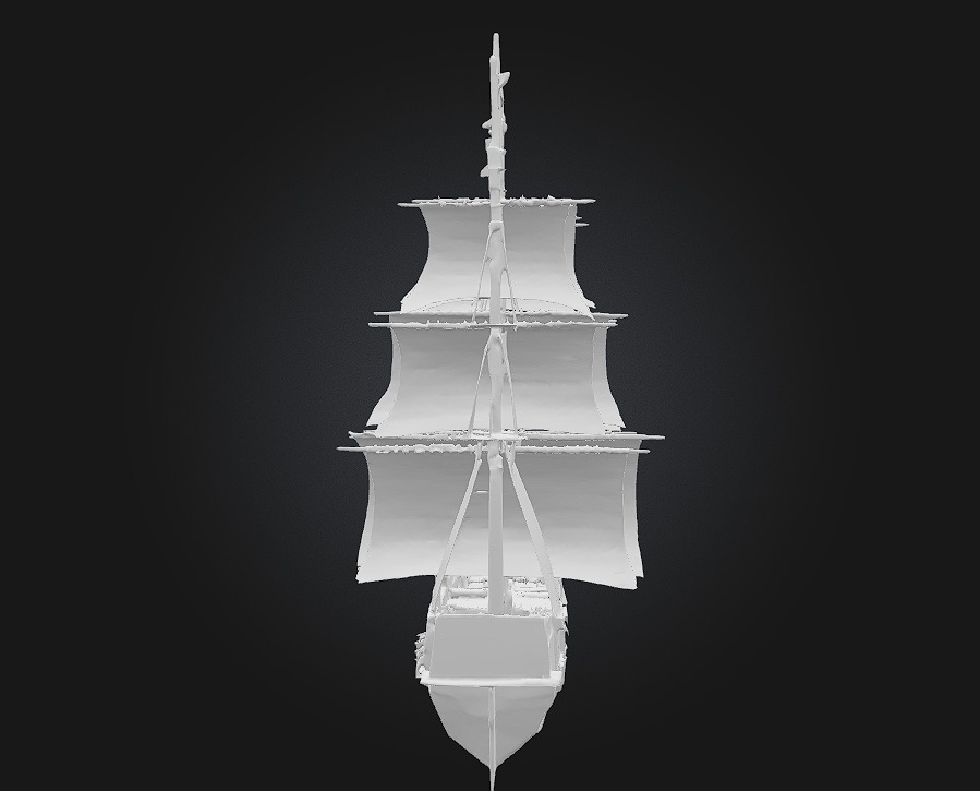 Golden Galleon Majestic Sailing Ship of the Seas 3D print model_11