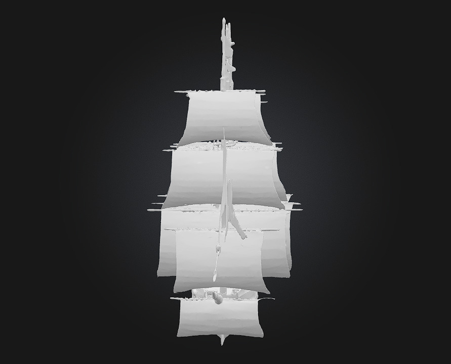 Golden Galleon Majestic Sailing Ship of the Seas 3D print model_10