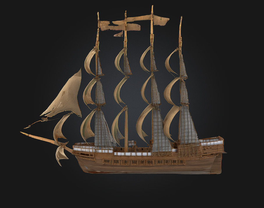 Golden Galleon Majestic Sailing Ship of the Seas 3D print model_6