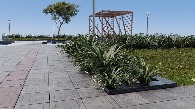 Modern City Garden - Park 3D model 2