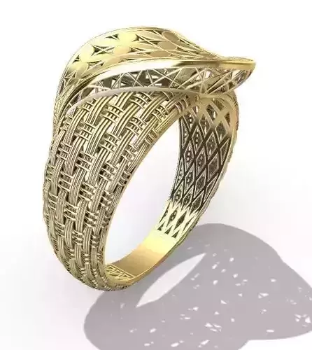 Gold Ring Design  STL 3D Model for Jewelry Printing