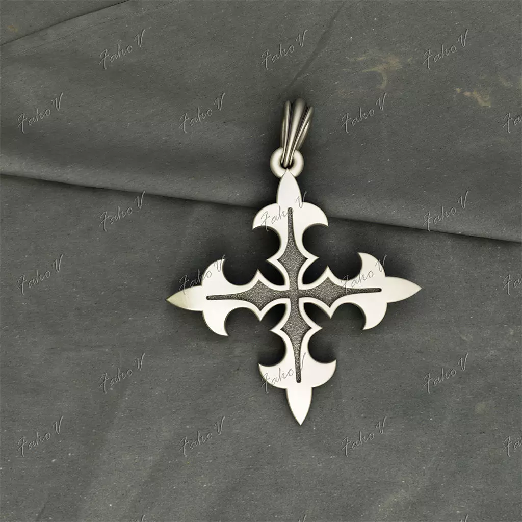 Pendants gothic cross 20mm 3D print model_0