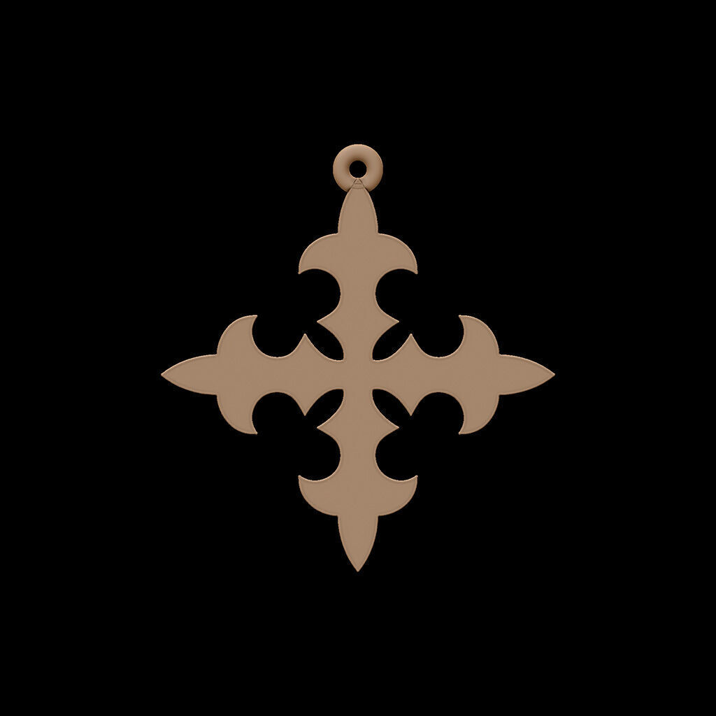 Pendants gothic cross 20mm 3D print model_5