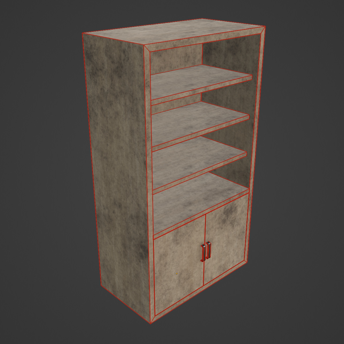 Old Shelf 04 Low-poly 3D model_7