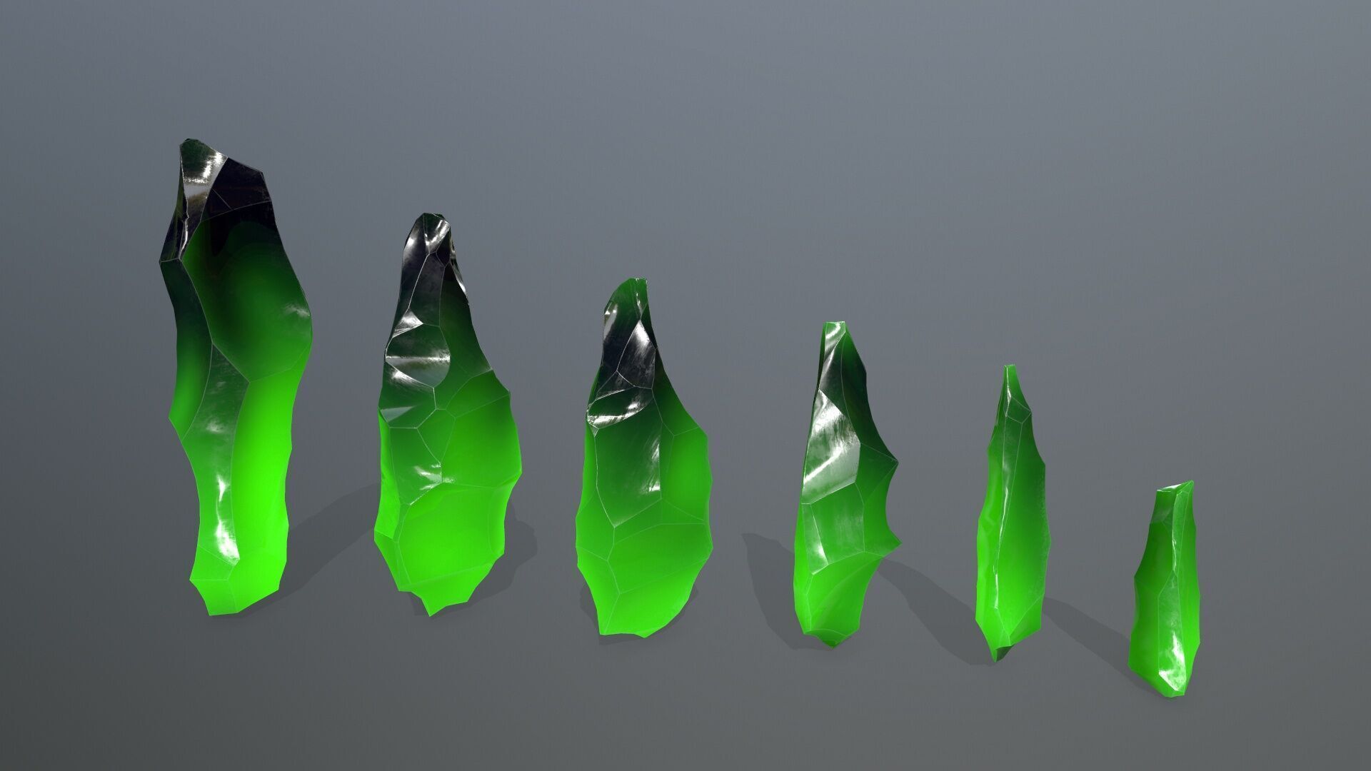 crystal set Low-poly 3D model_2