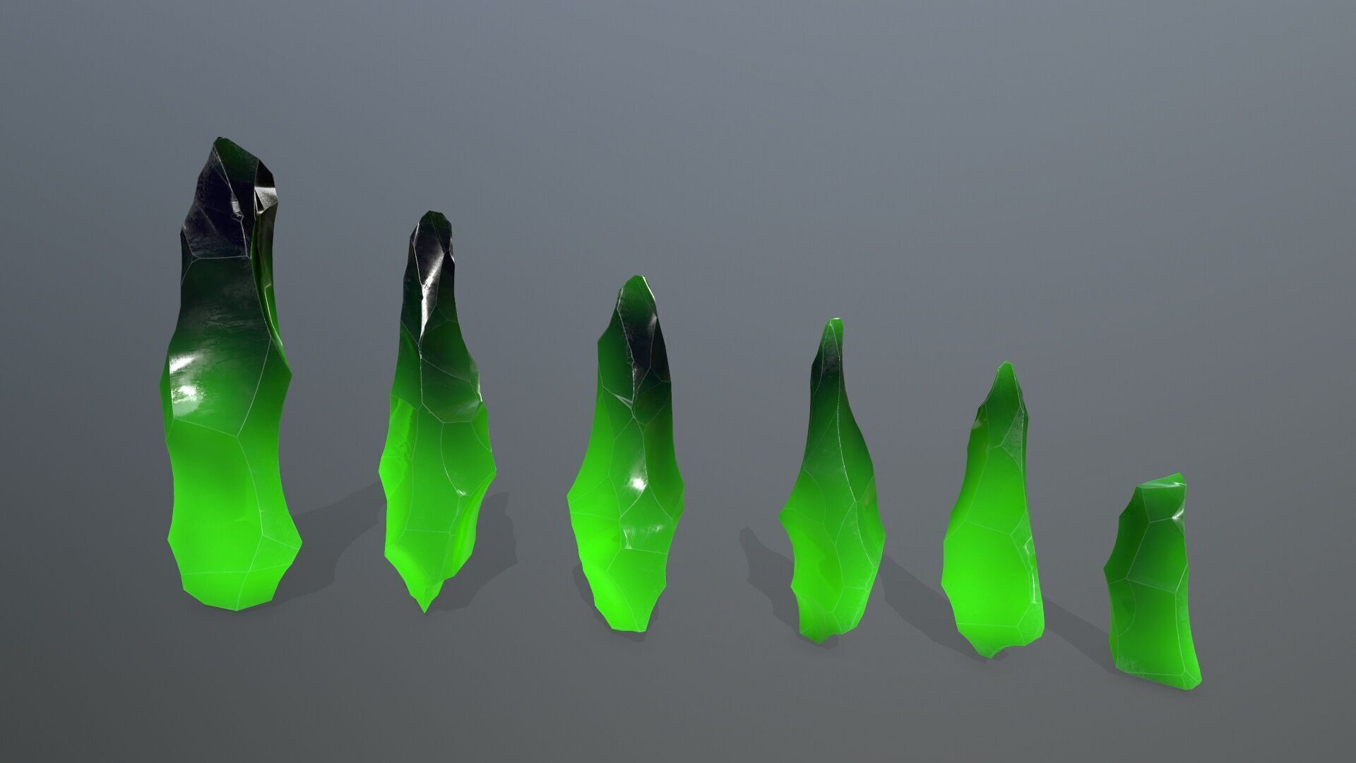 crystal set Low-poly 3D model_1