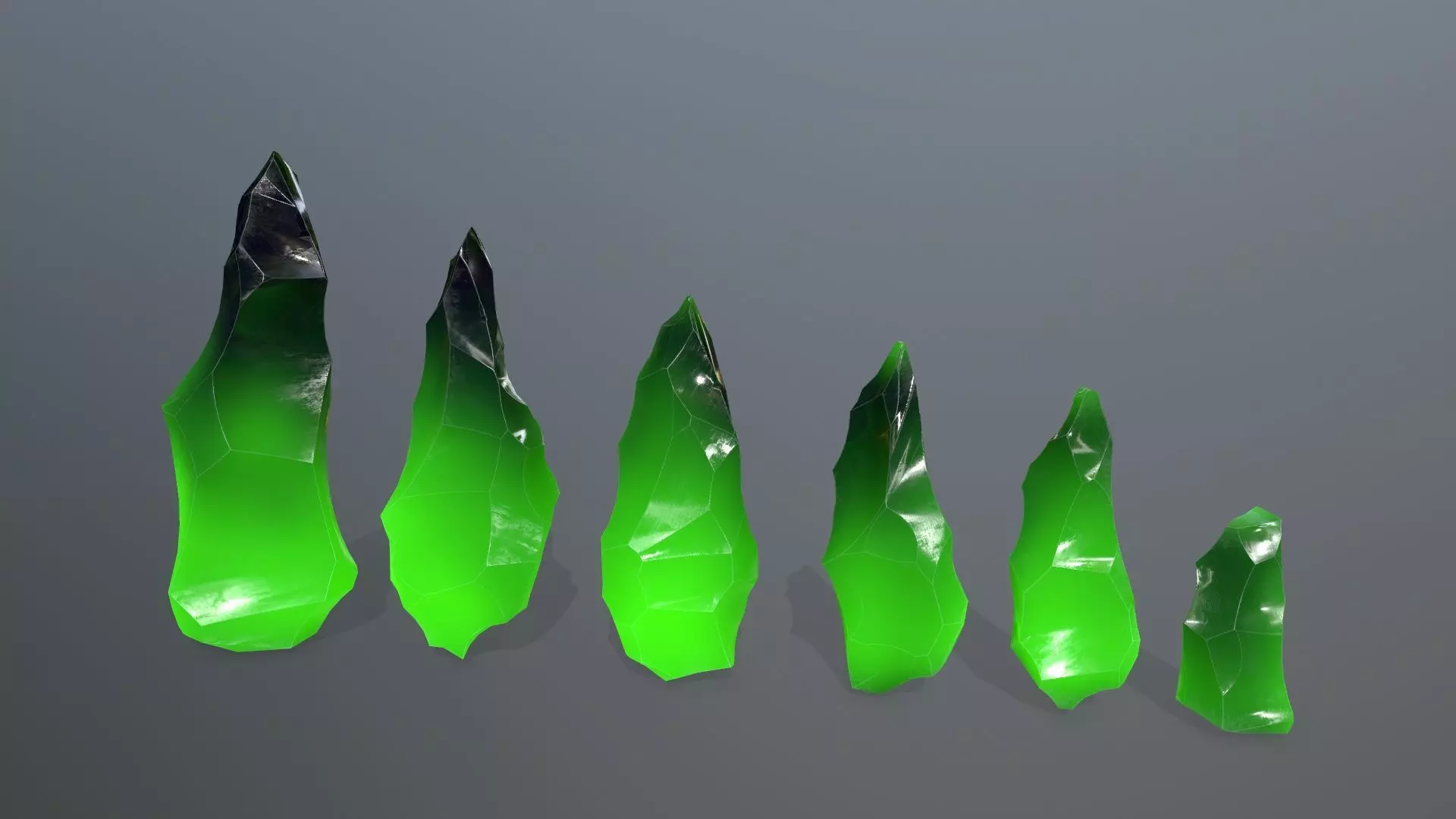 crystal set Low-poly 3D model_0