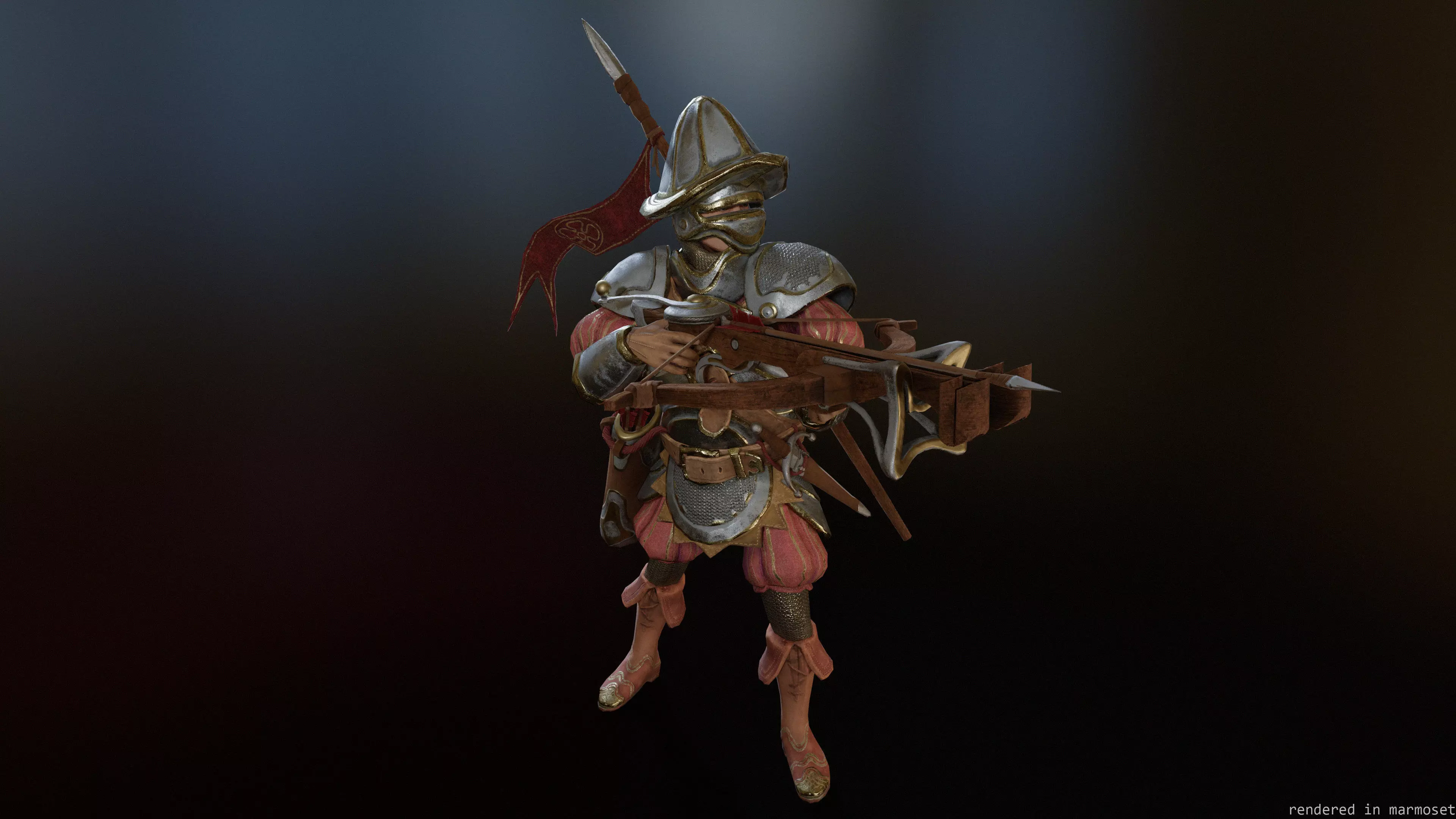 Crossbowman Low-poly 3D model