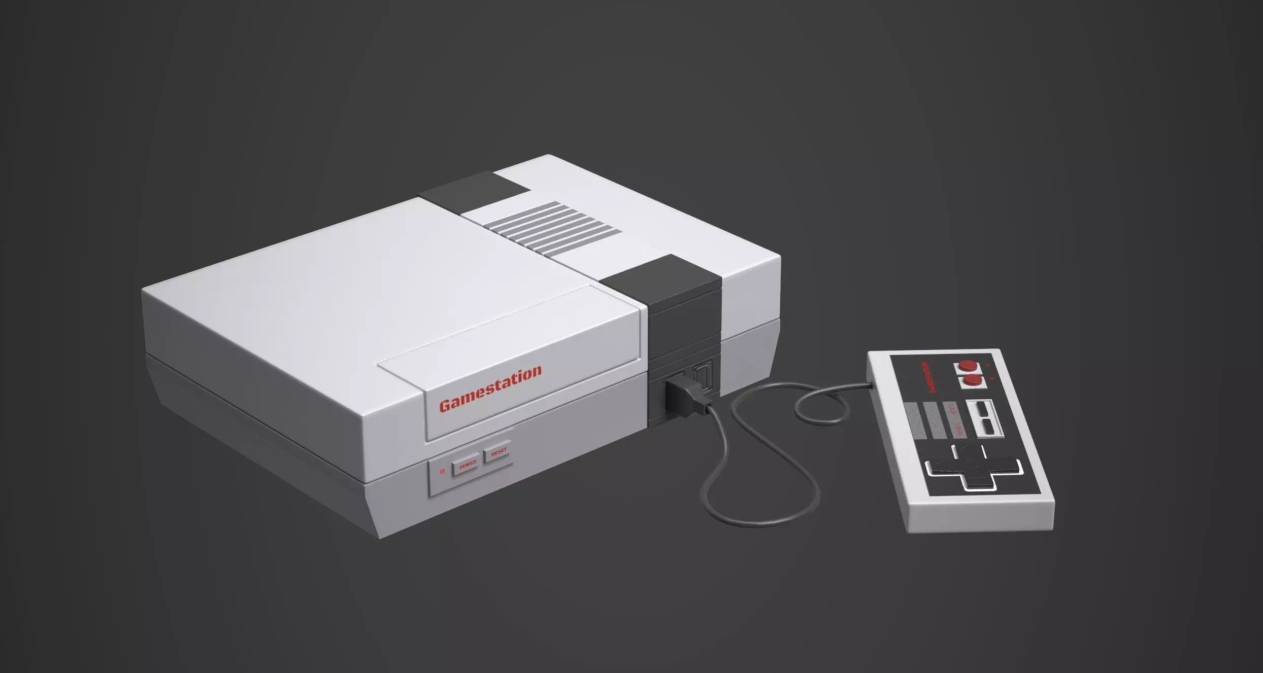 Nintendo NES Console Set  3D Model 3D model_0