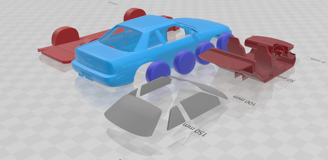 1988 - 1993 Nissan Silvia S13 - Separate Parts STL Model 3D print model_5