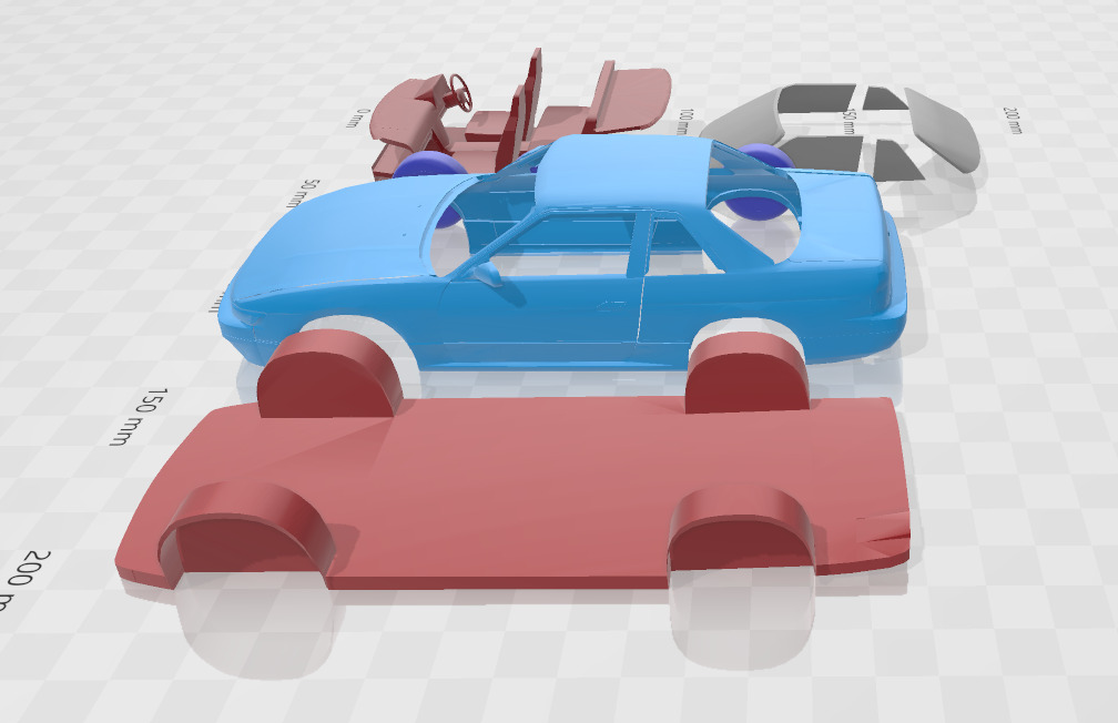 1988 - 1993 Nissan Silvia S13 - Separate Parts STL Model 3D print model_2