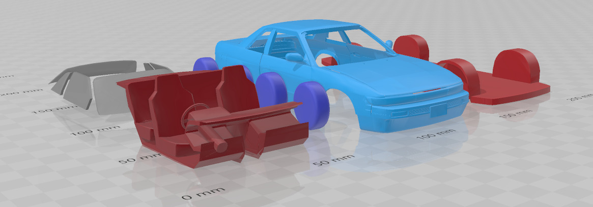 1988 - 1993 Nissan Silvia S13 - Separate Parts STL Model 3D print model_7