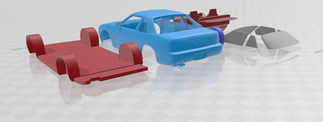 1988 - 1993 Nissan Silvia S13 - Separate Parts STL Model 3D print model_3