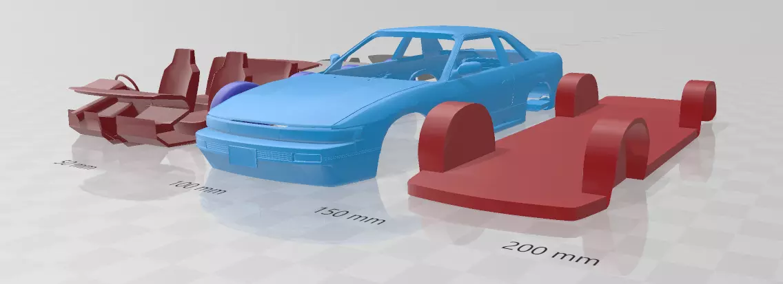 1988 - 1993 Nissan Silvia S13 - Separate Parts STL Model 3D print model_0