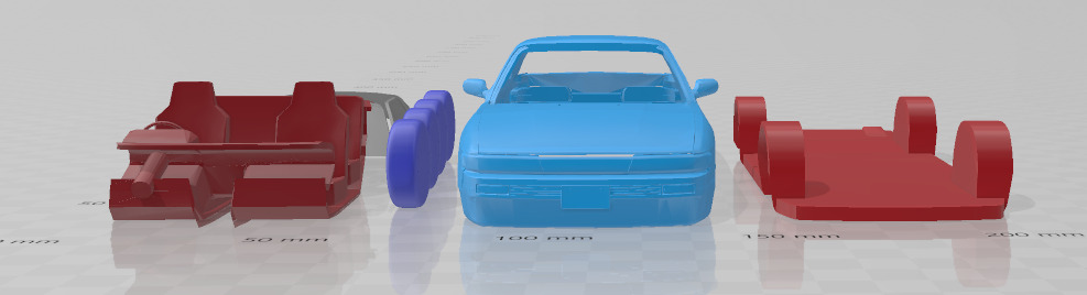1988 - 1993 Nissan Silvia S13 - Separate Parts STL Model 3D print model_8
