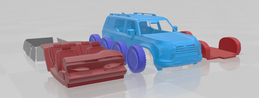 Lexus GX Overtrail 2024 - Separate Parts STL Model 3D print model_7